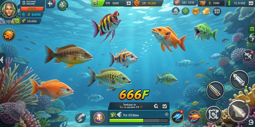 Gameplay seru saat menembak ikan di lautan.