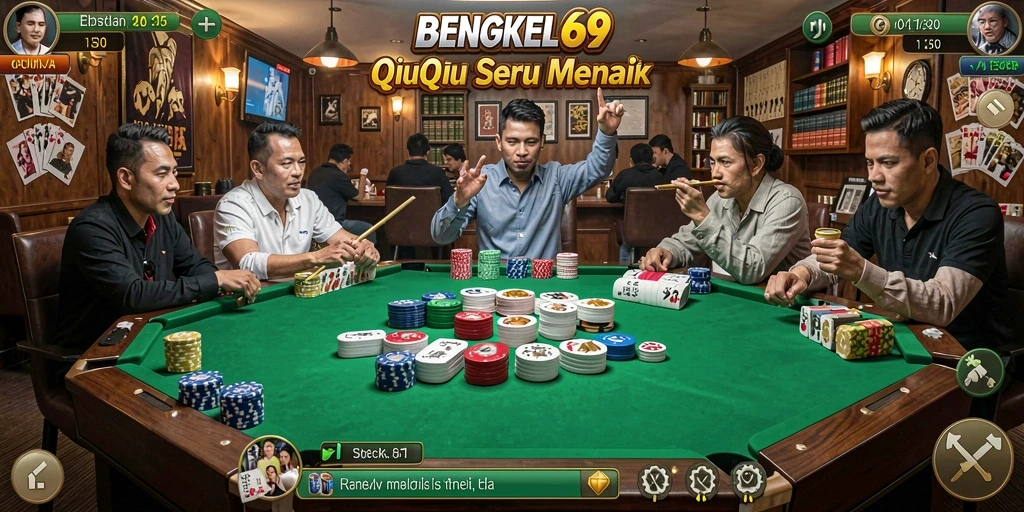 Tampilan menarik dari gameplay QiuQiu BENGKEL69 yang seru.