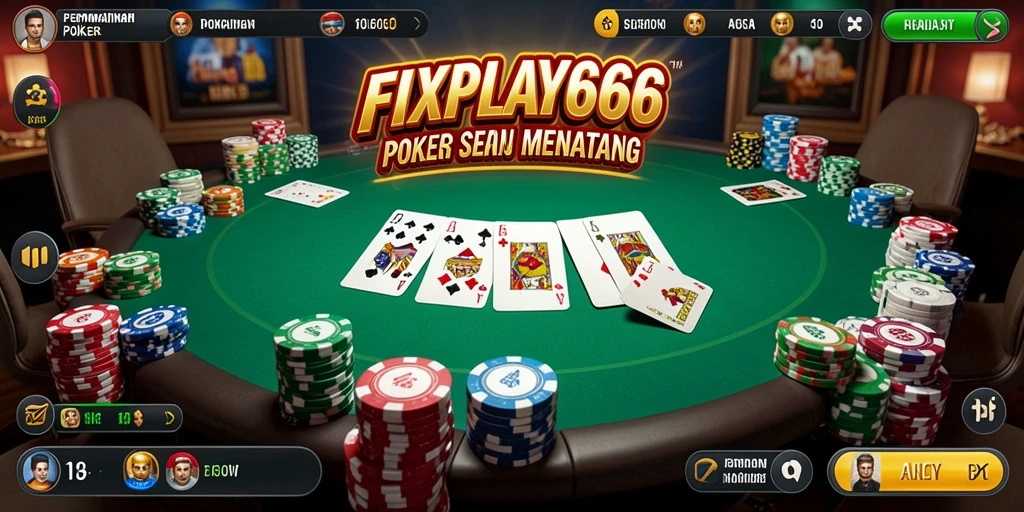 Tampilan gameplay FIXPLAY666 yang menarik dan seru saat bermain poker.