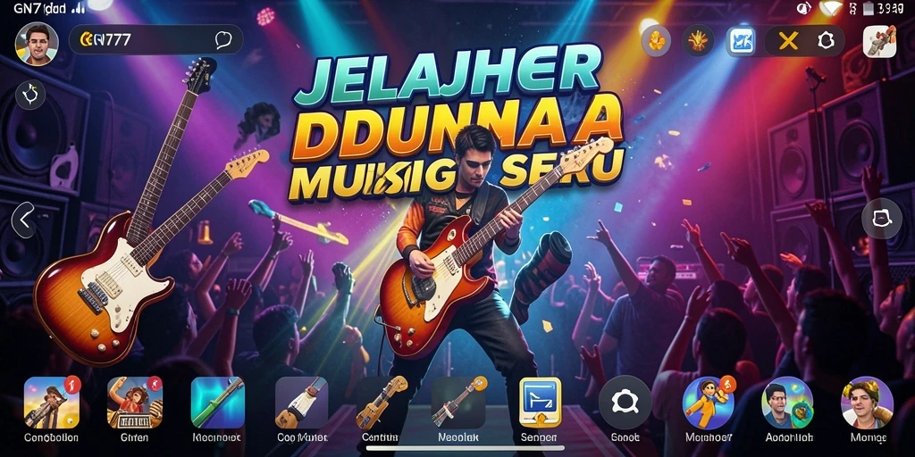 Tampilan gameplay GN777 dengan fitur interaktif musik yang menarik.