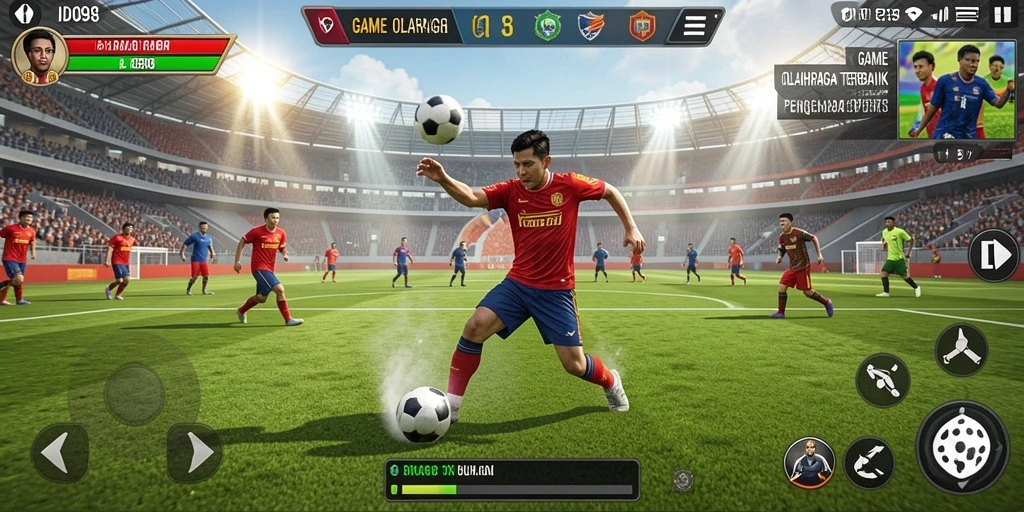 Menggambarkan aksi seru dalam permainan olahraga ID098.