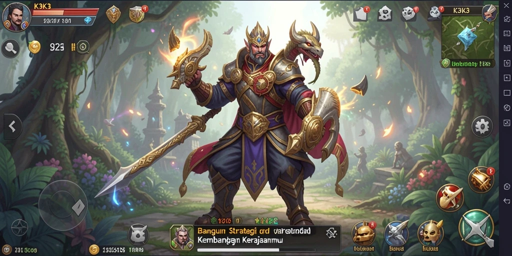 Tampilan gameplay K3K3 dengan strategi pertempuran yang menarik.