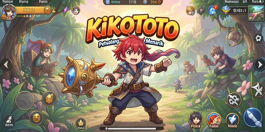 Tampilan gameplay menarik dari KIKOTOTO dengan karakter anime yang menawan.