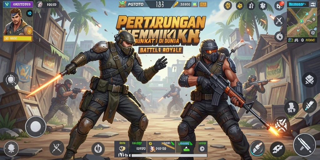 Screenshot gameplay PGTOTO dengan aksi Battle Royale yang seru.