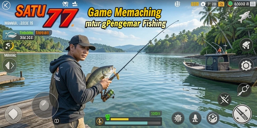 Tampilan menakjubkan dari gameplay memancing di SATU77.