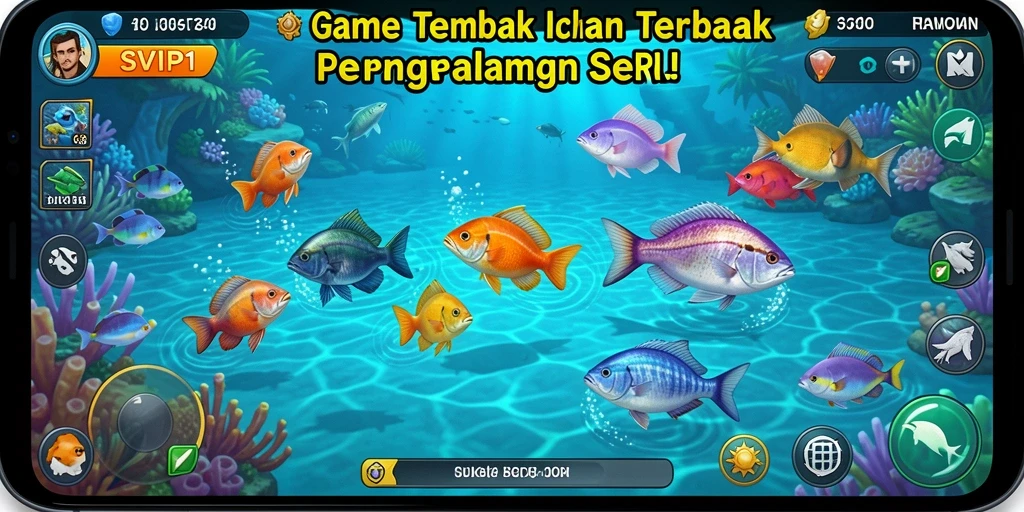 Tampilan gameplay seru dari SVIP1 saat menembak ikan.