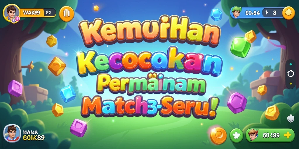Tampilan gameplay menarik dari WAK89, penuh aksi Match-3 yang seru.