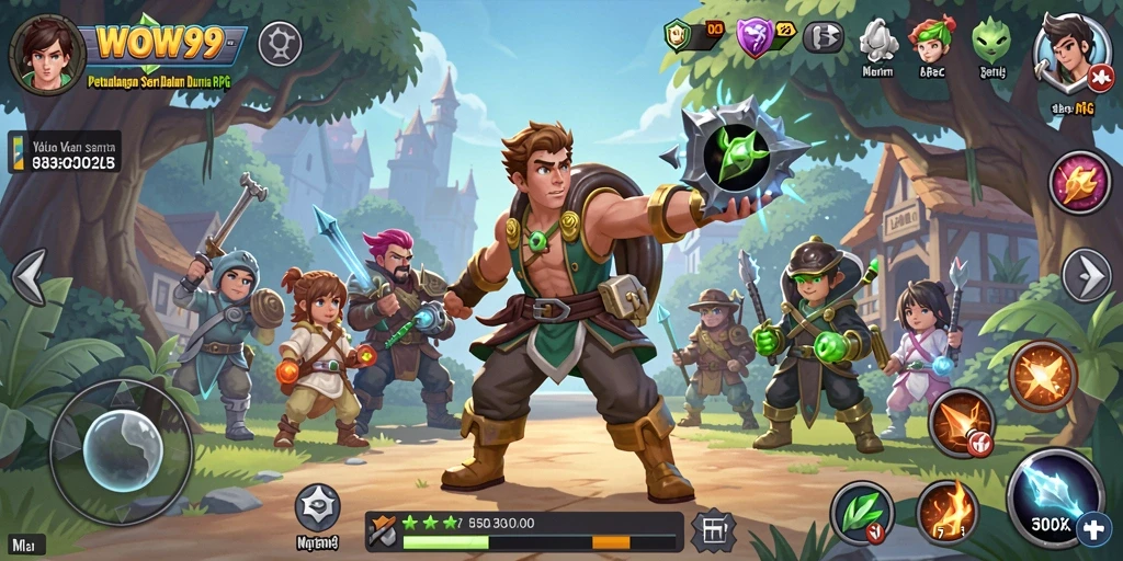 Tampilan gameplay <strong>WOW99</strong> dengan aksi petualangan RPG yang seru.